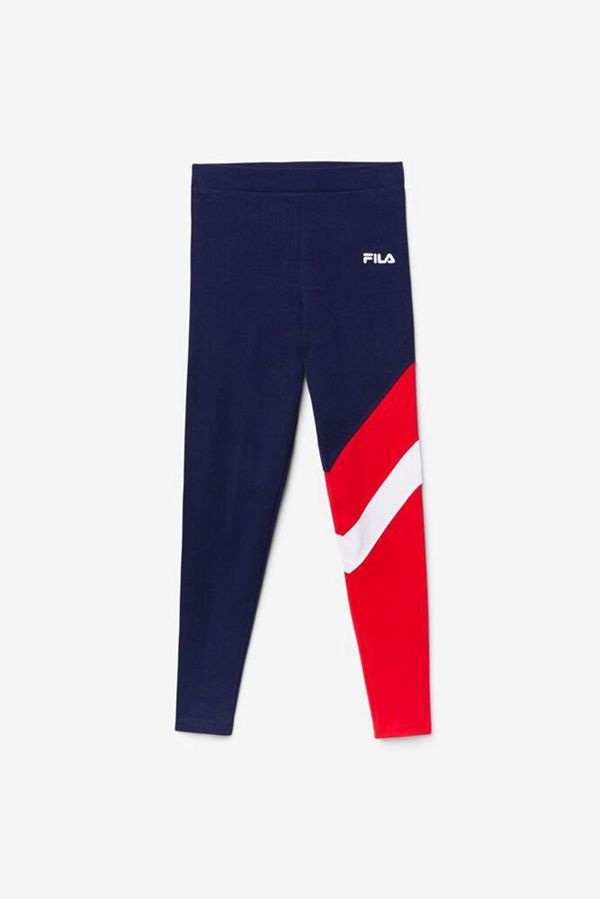 Leggins Fila Mujer Azul Marino / Rojas / Blancas - Reina High Waisted Workout - España 251703PXK